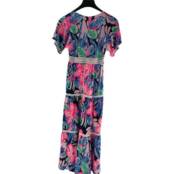 Lilly Pulitzer Women's Maribella Colorful Sugar Mambo Print Maxi Dress Size 0 - Picture 5 of 8